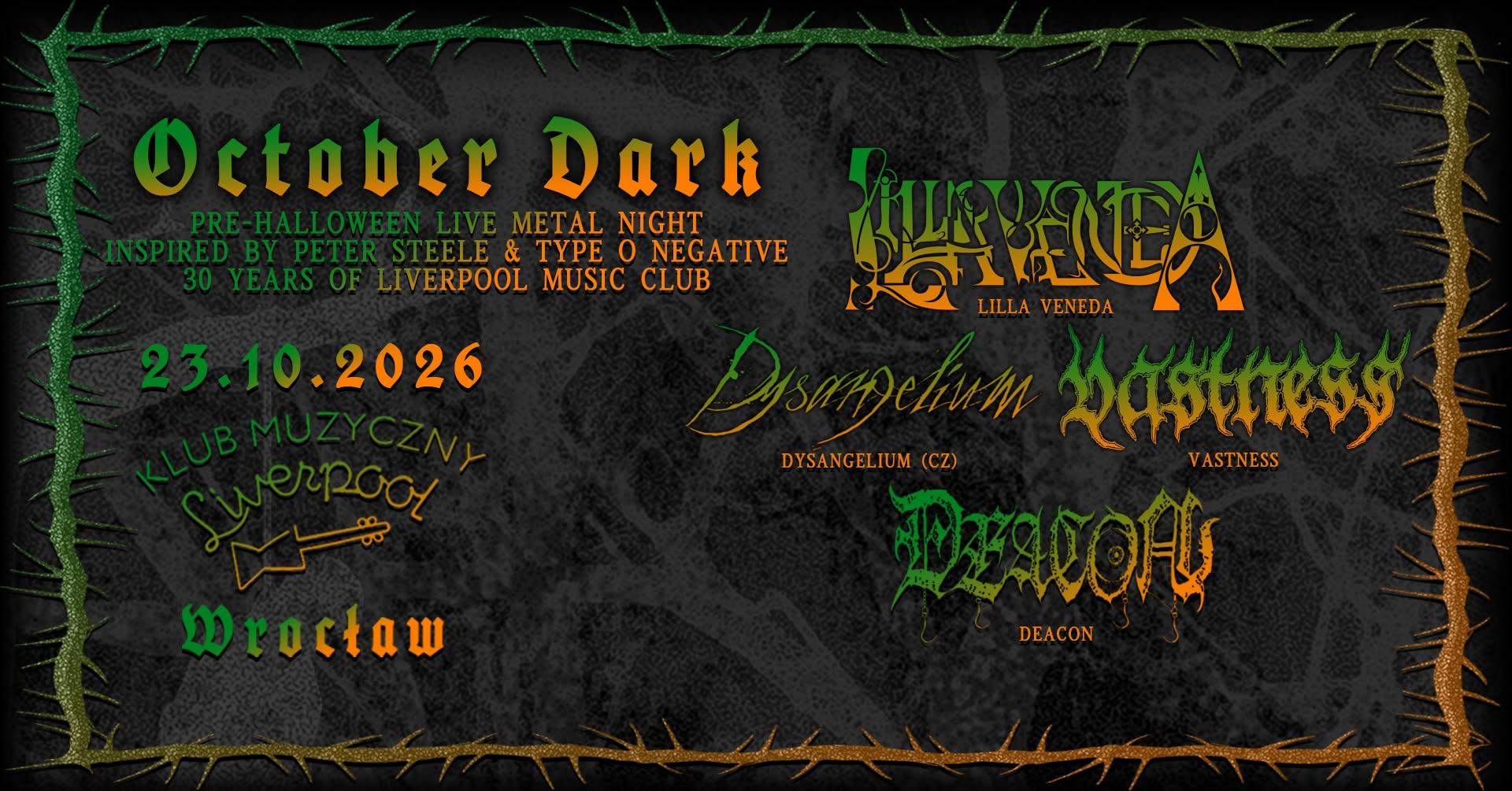 October Dark Pre-Halloween Live Metal Night 2026