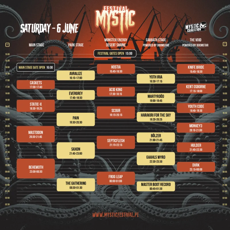 Road to Mystic 2026 rozpiska sobota